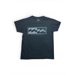 Billabong Wave Logo Black & Gray Short Sleeve T-Shirt Size Small
